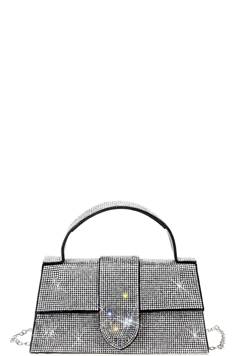 Rhinestone Allover Chic Design Handle Bag - lolaluxeshop