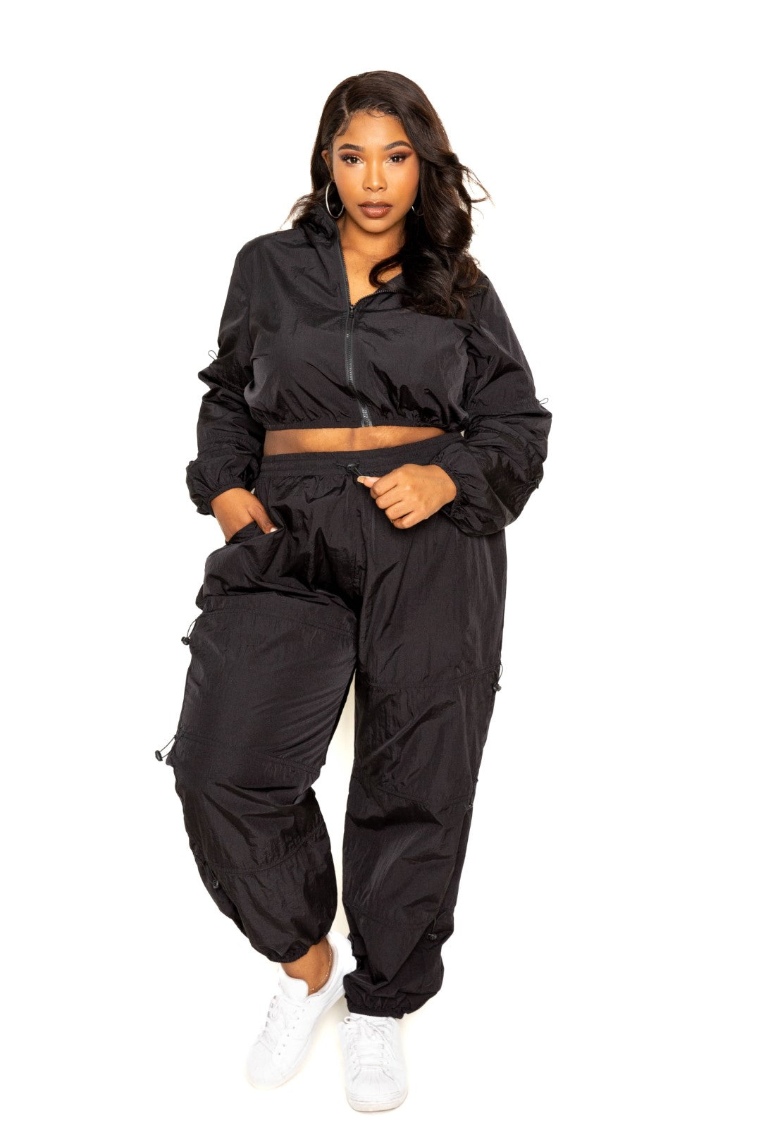 Active Zip Up Set With Cord Lock Detail - lolaluxeshop