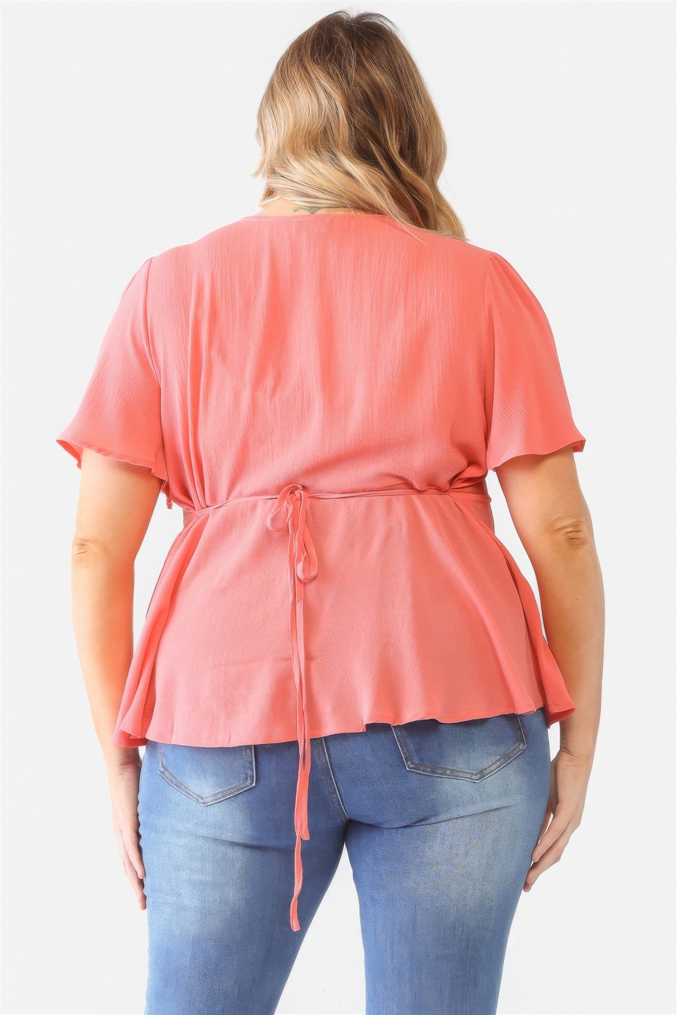 Plus Tie Detail Flare Top - lolaluxeshop