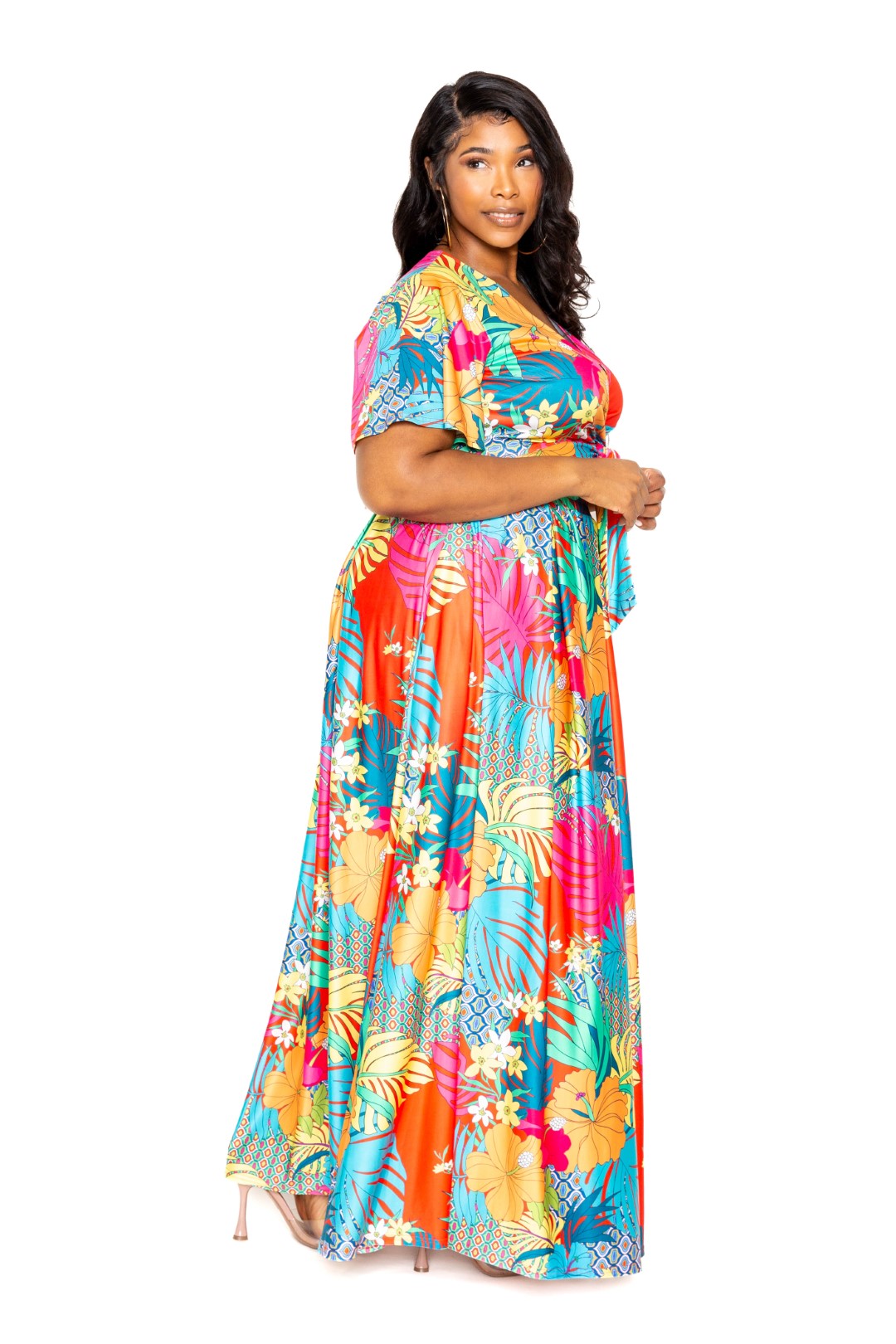 Tropical floral maxi skirt & top set - lolaluxeshop