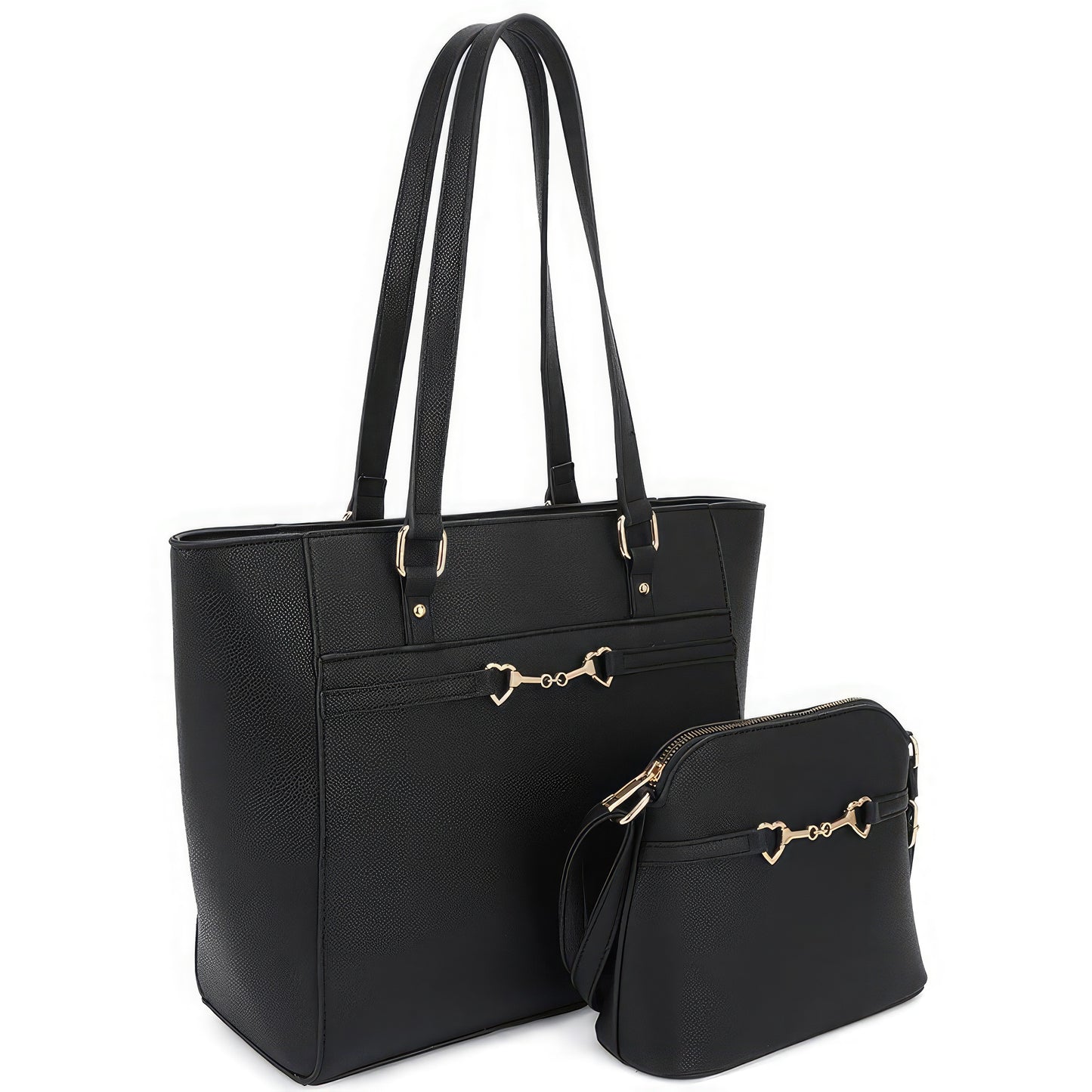 2in1 Smooth Matching Shoulder Tote Bag With Crossbody Set - lolaluxeshop