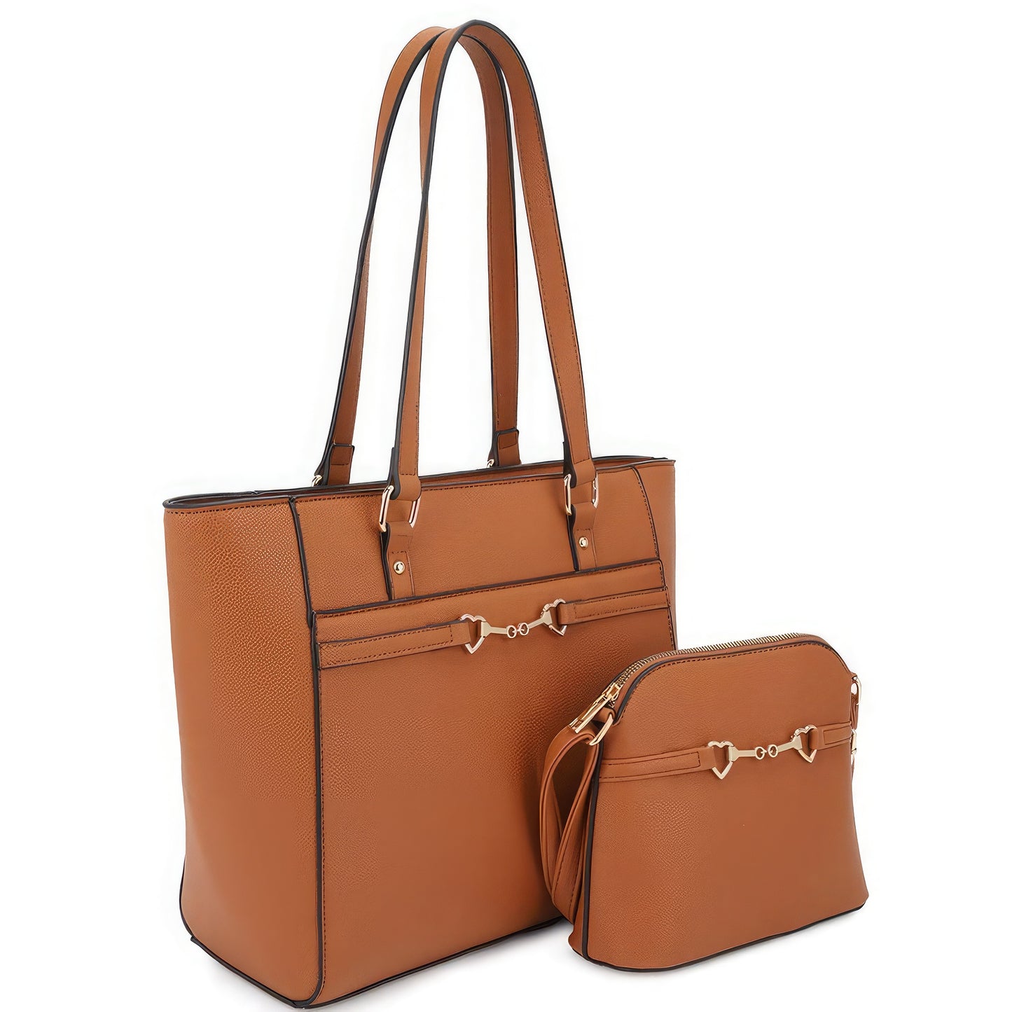 2in1 Smooth Matching Shoulder Tote Bag With Crossbody Set - lolaluxeshop