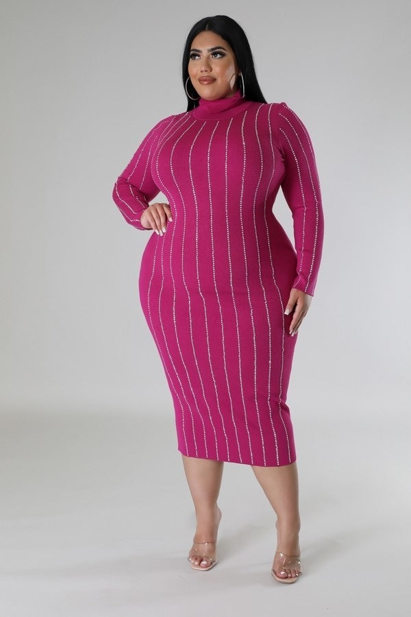 Turtle Neck Stretch Dress - lolaluxeshop