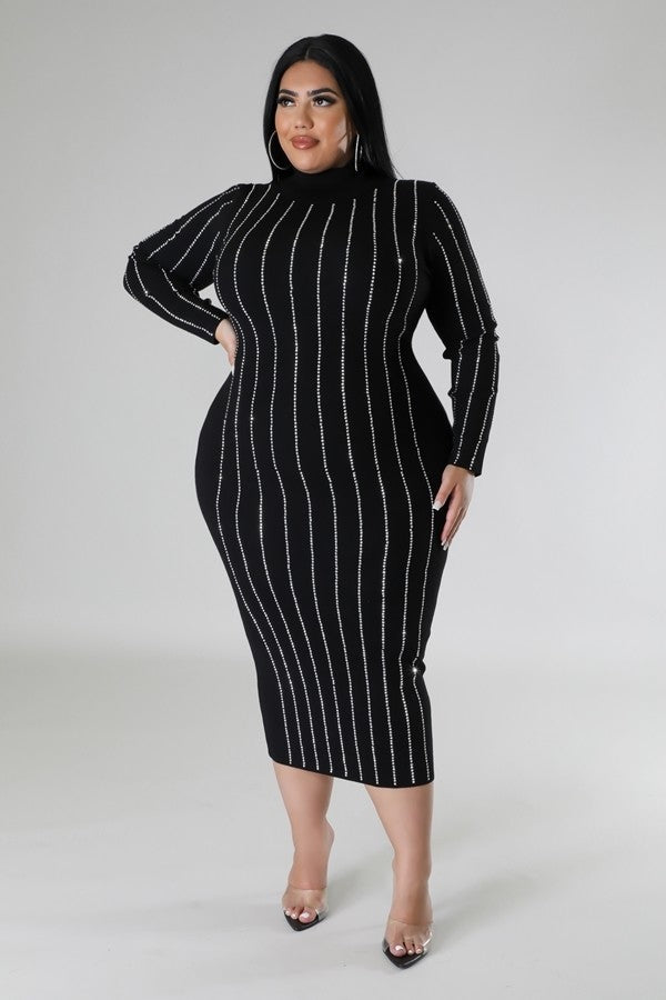 Turtle Neck Stretch Dress - lolaluxeshop