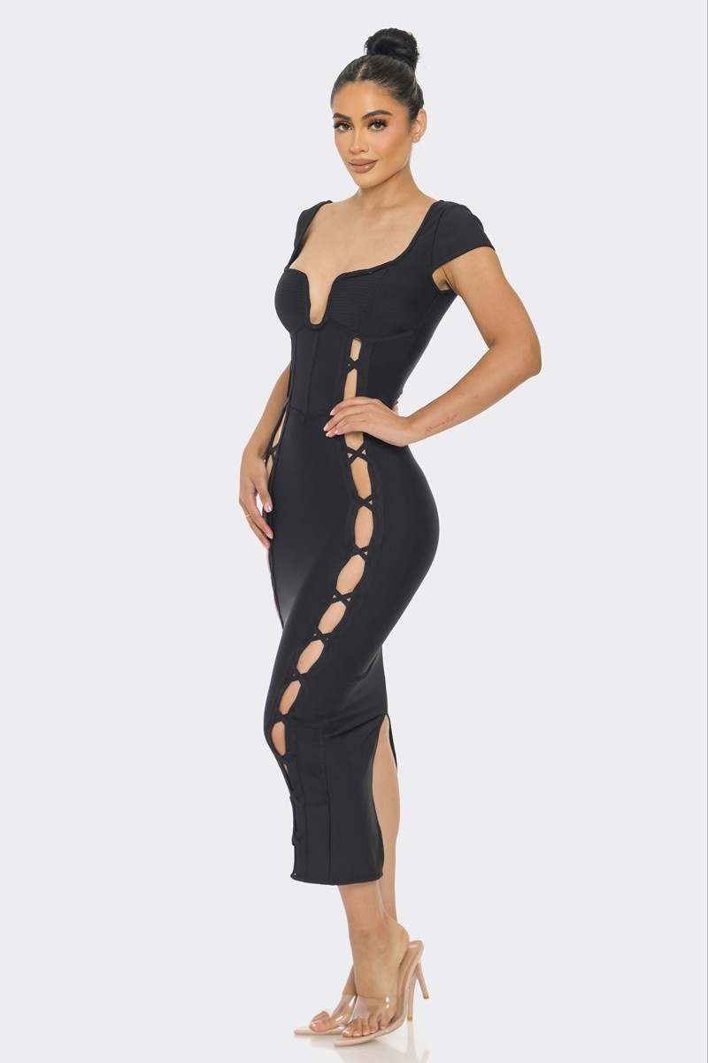 Bandage Midi Dress - lolaluxeshop