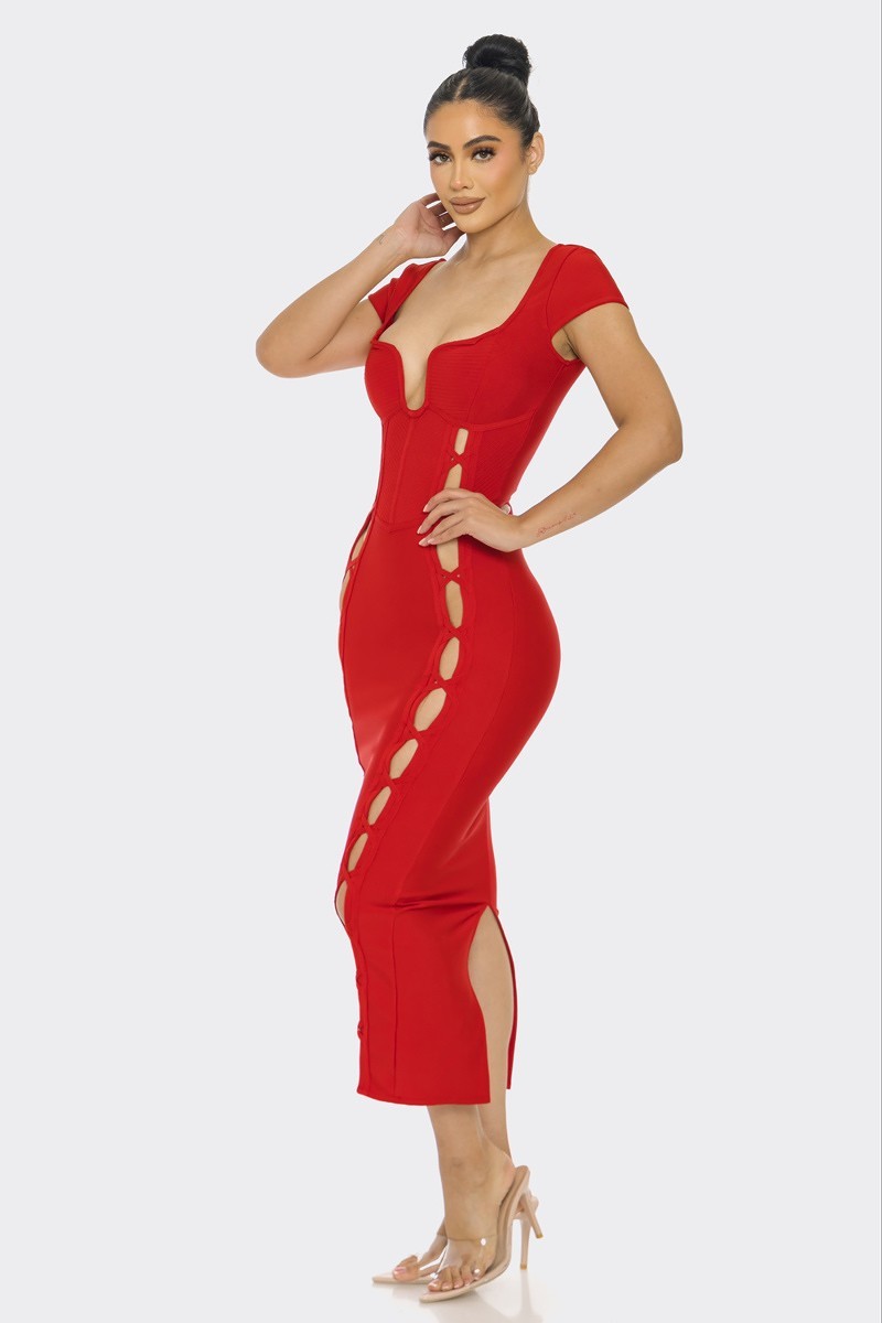 Bandage Midi Dress - lolaluxeshop