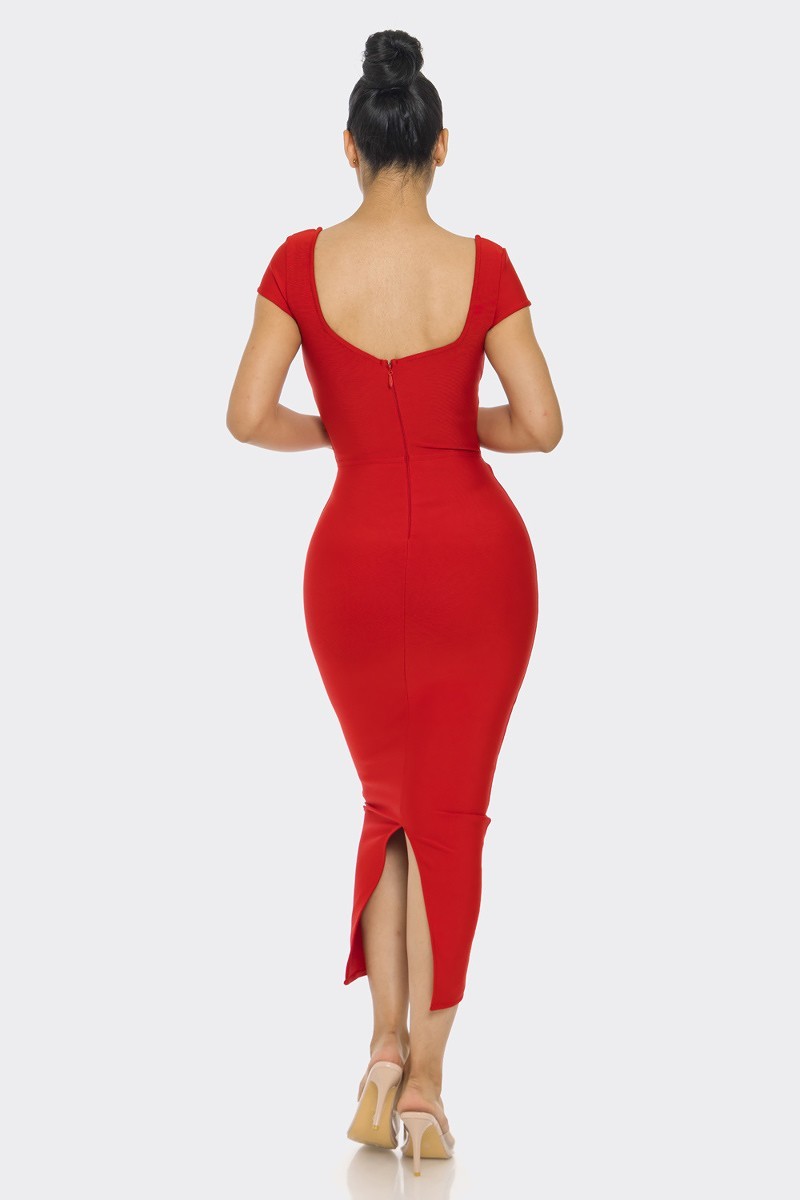 Bandage Midi Dress - lolaluxeshop