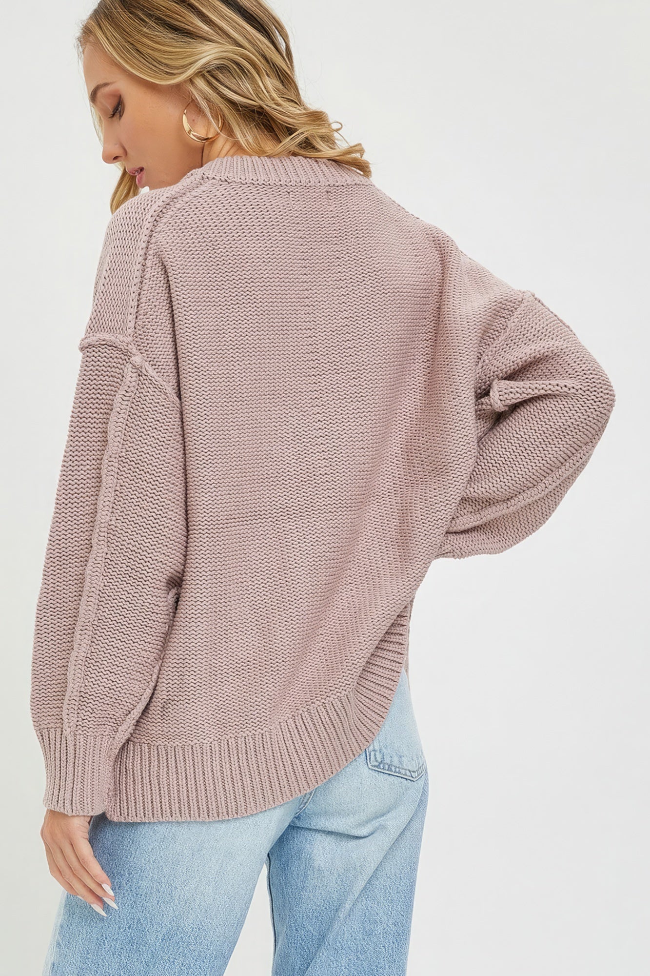 V Neck Oversized Sweater - lolaluxeshop