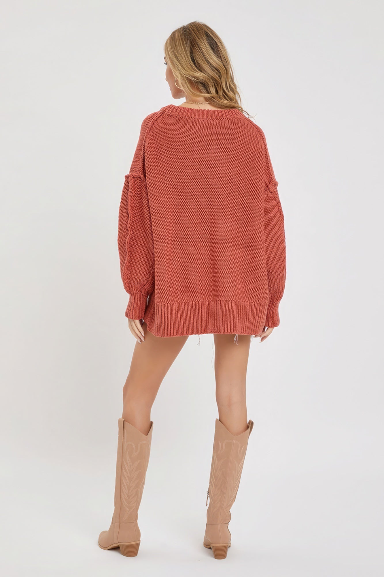 V Neck Oversized Sweater - lolaluxeshop