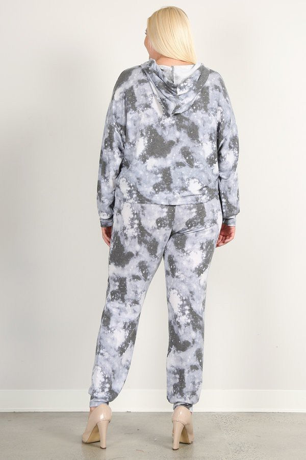 Tie Dye Print Pullover Hoodie And Sweatpants - lolaluxeshop