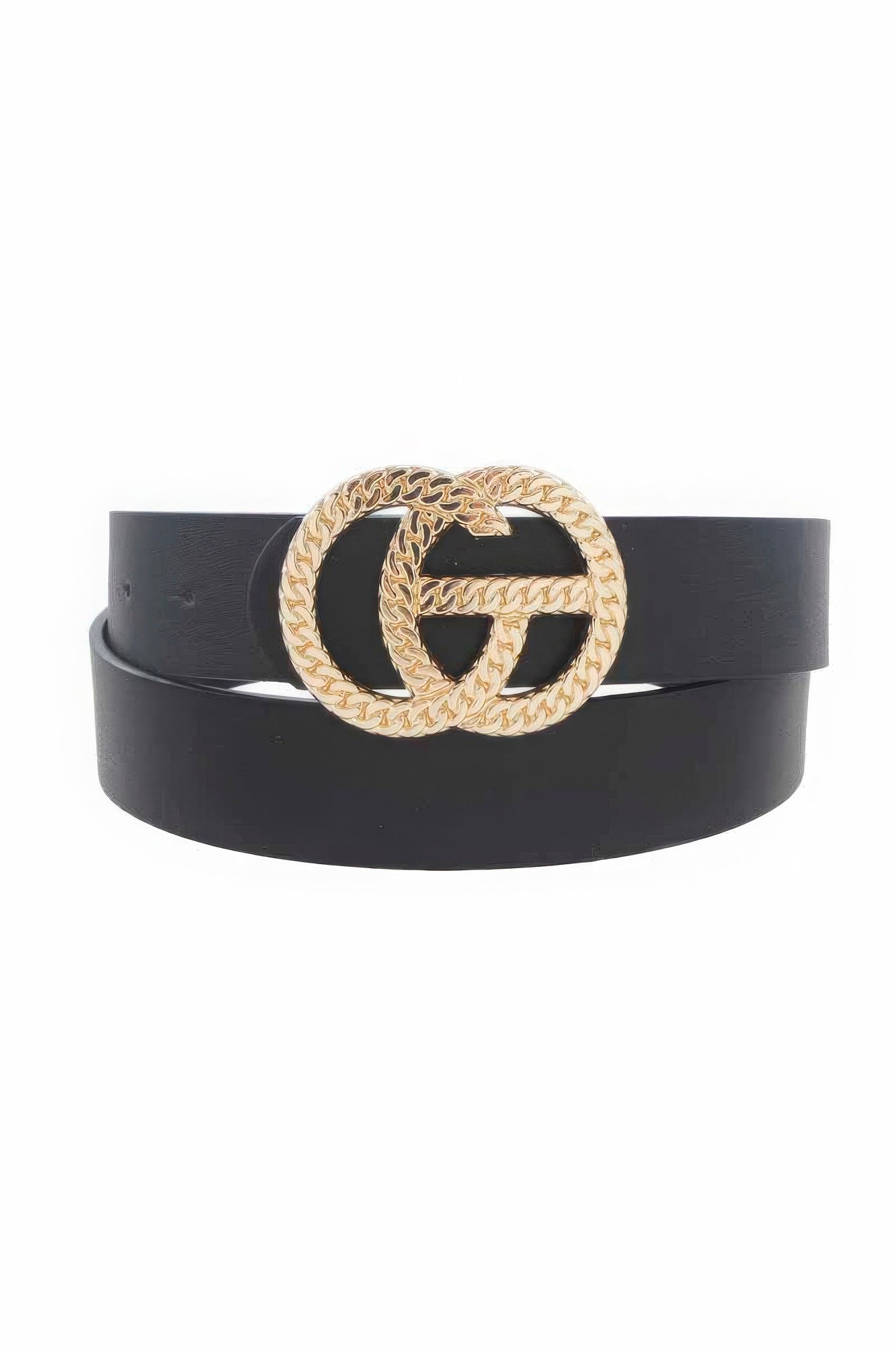 Chain Textured Metal Buckle Belt - lolaluxeshop