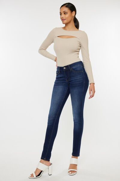 Kancan Mid Rise Gradient Skinny Jeans - lolaluxeshop