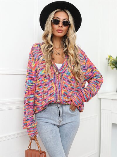 Button Up Dropped Shoulder Cardigan - lolaluxeshop