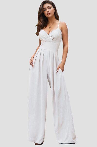 Spaghetti Strap Wide Leg Jumpsuit - lolaluxeshop