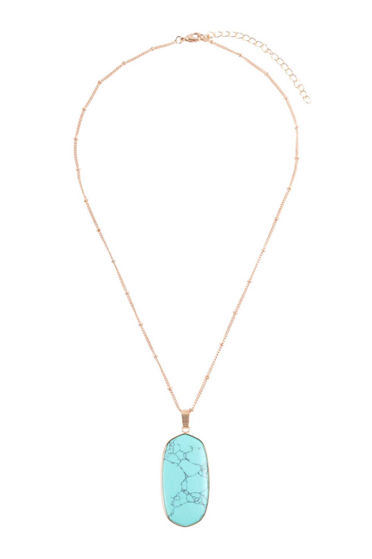 Hdn3184 - Stone Pendant Charm Necklace - LOLA LUXE