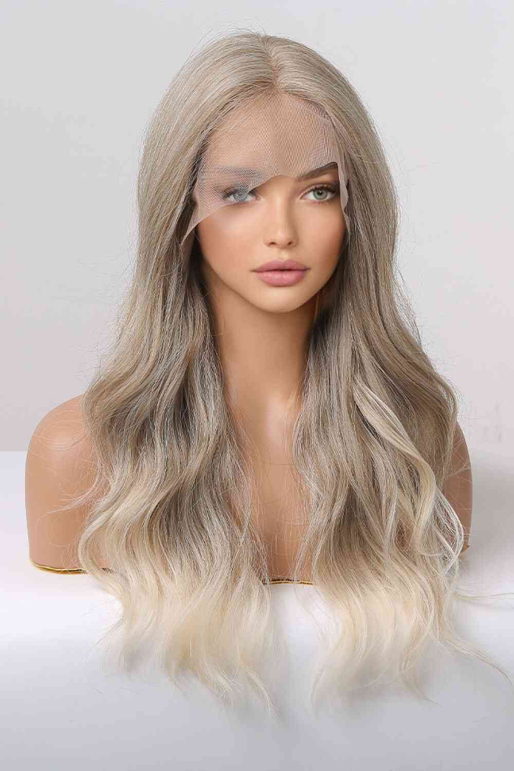 13*2" Lace Front Wigs Synthetic Long Wave 24" 150% Density in Medium Blonde Highlights - lolaluxeshop