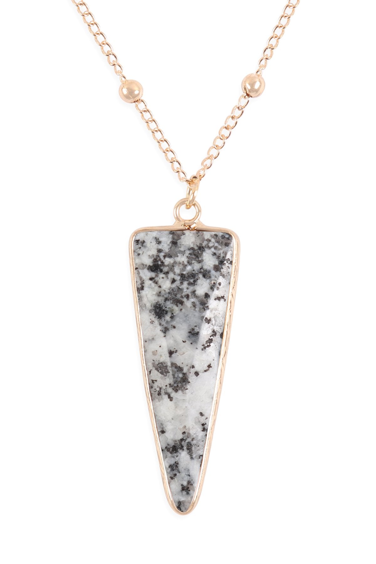 Hdn3119 - Arrowhead Shape Stone Pendant Necklace - LOLA LUXE