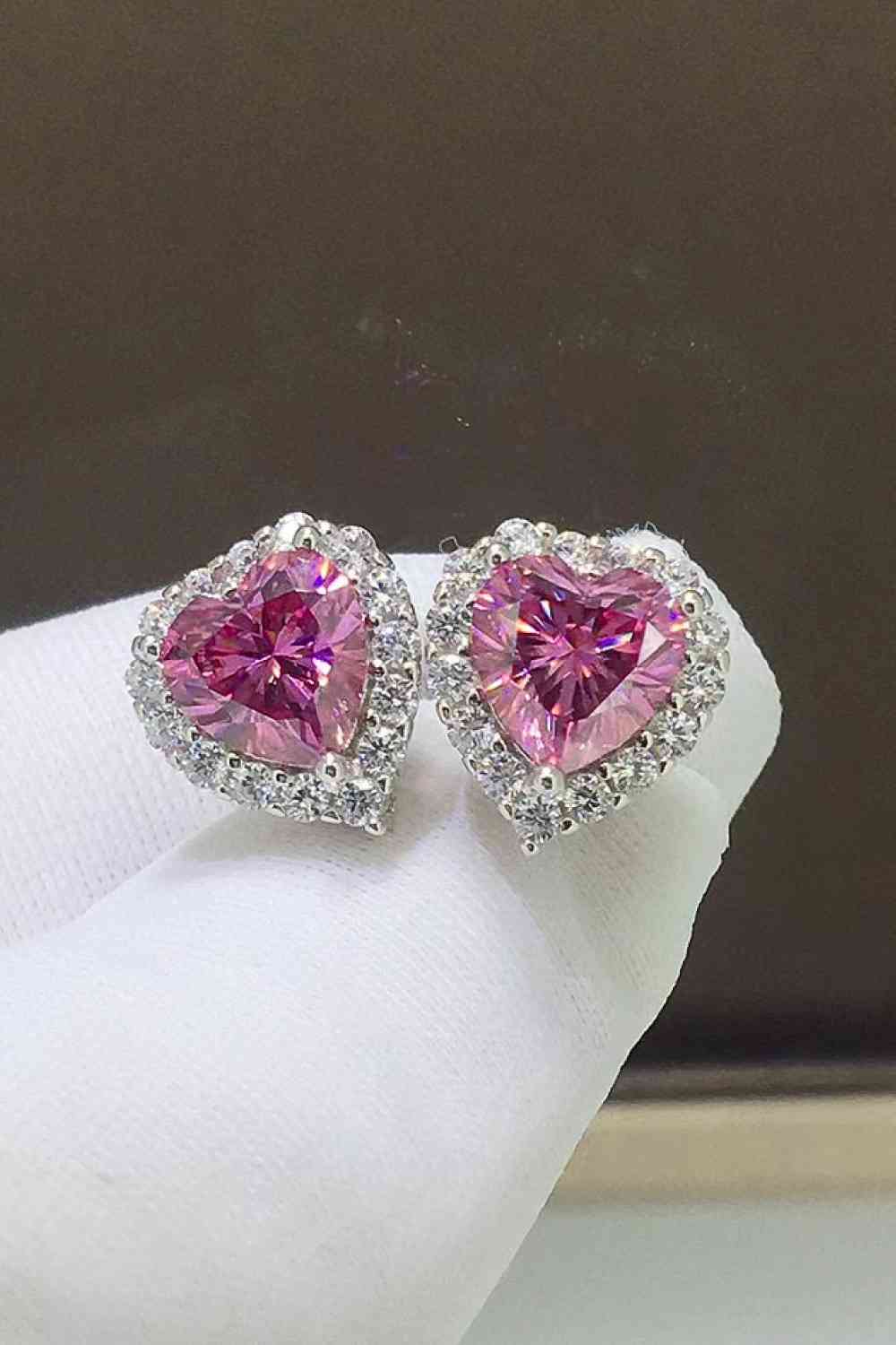 2 Carat Moissanite Heart-Shaped Earrings - lolaluxeshop