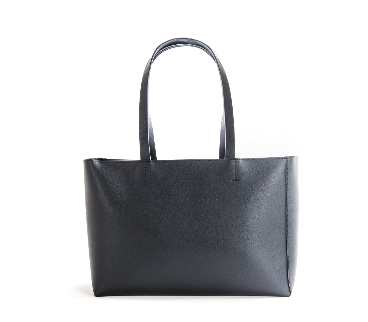 Tippi - Black Vegan Leather Tote Bag - LOLA LUXE