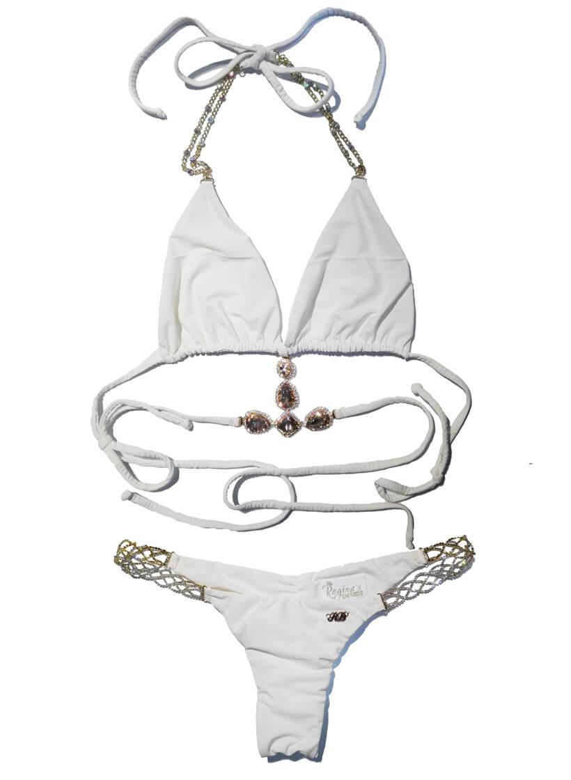 June Triangle Top & Tango Bottom - White - LOLA LUXE