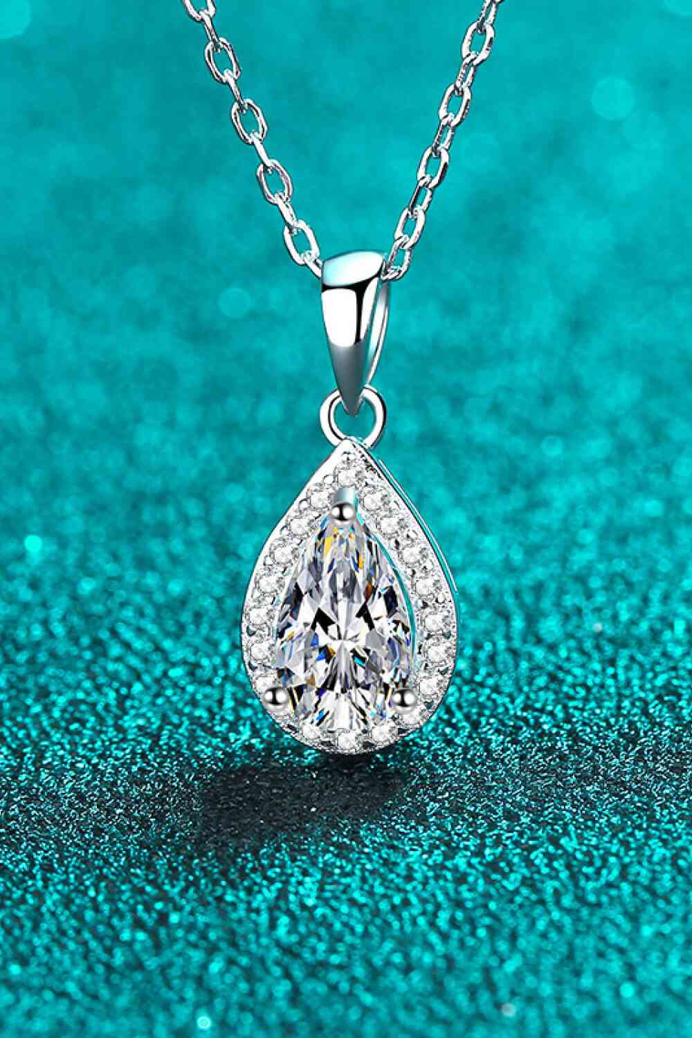 Moissanite Teardrop Pendant Necklace - lolaluxeshop