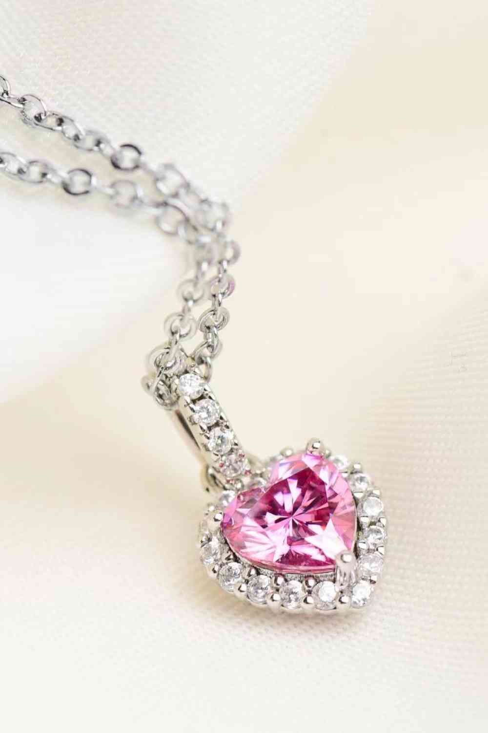 1 Carat Moissanite Heart Pendant Necklace - lolaluxeshop