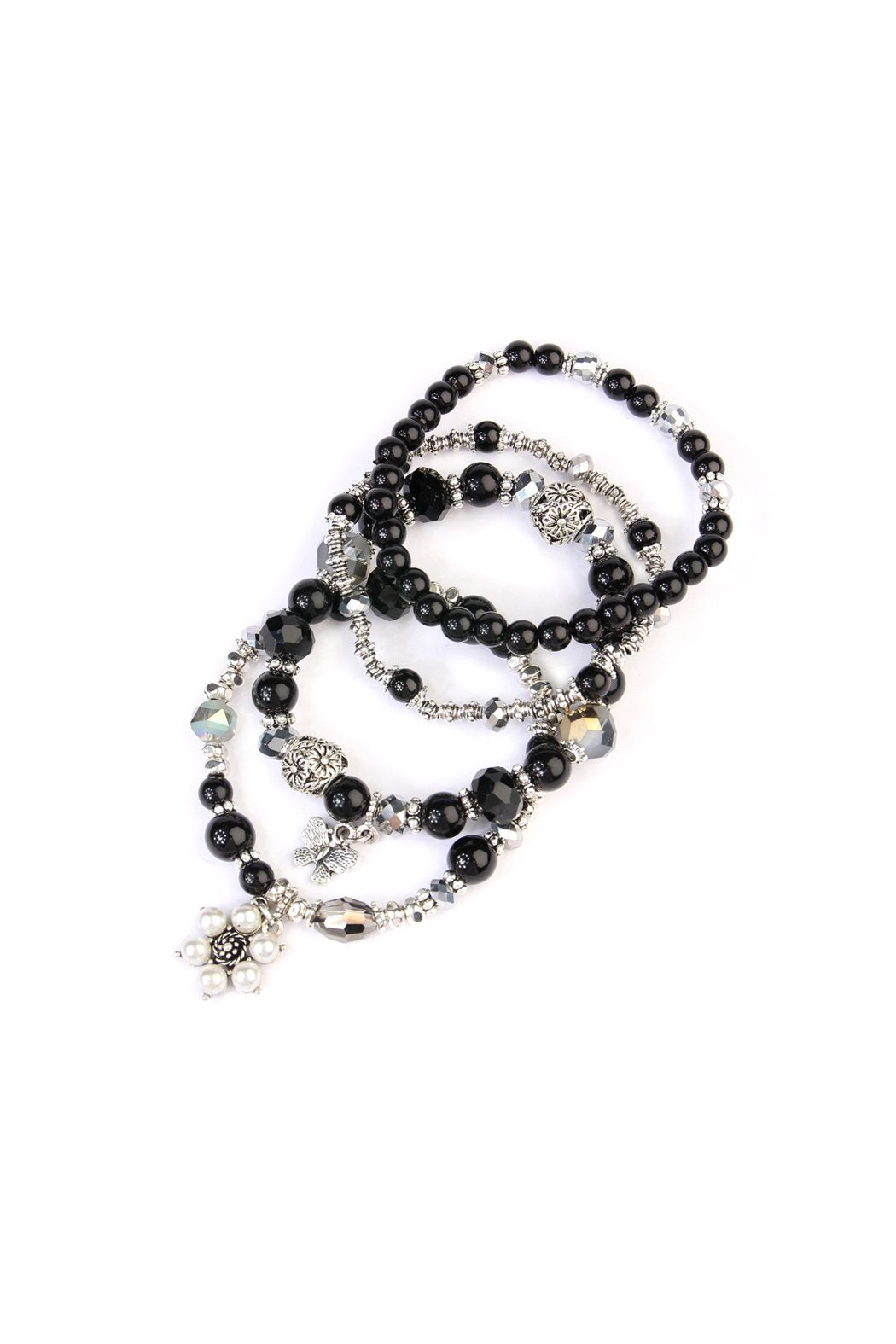 Hdb2076 - Butterfly Pearl Classy Stackable Bracelet - LOLA LUXE