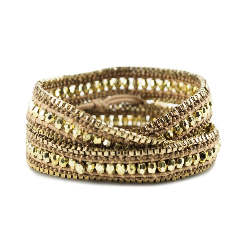 Double Looped Bling Bracelet- Gold - LOLA LUXE