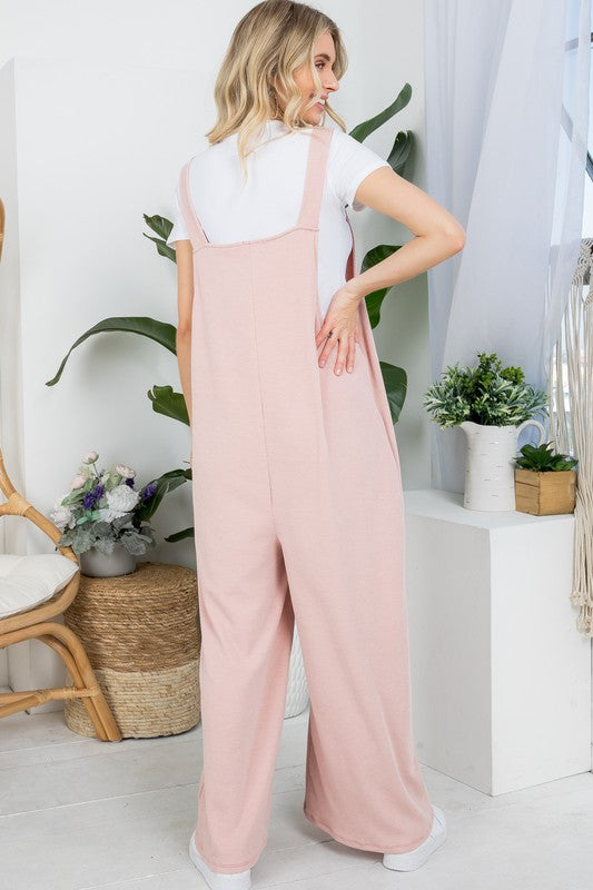 PLUS SLEEVELESS WIDE LEG JUMPSUITS - LOLA LUXE