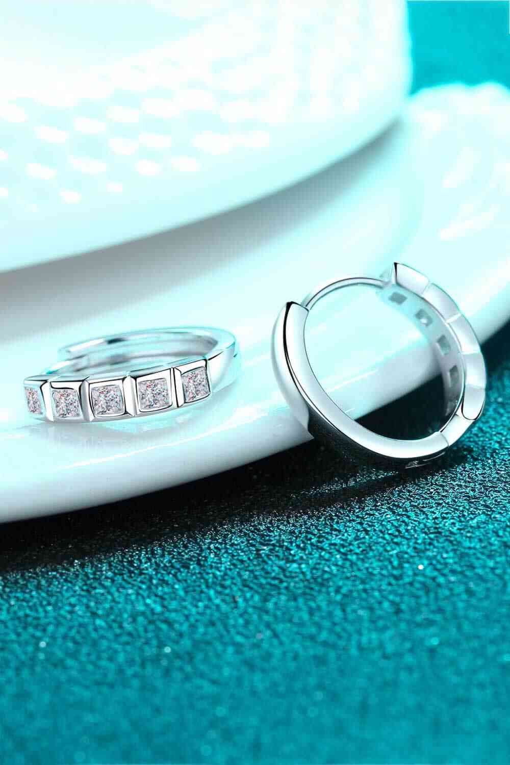 Always Chic Sterling Silver Moissanite Huggie Earrings - lolaluxeshop