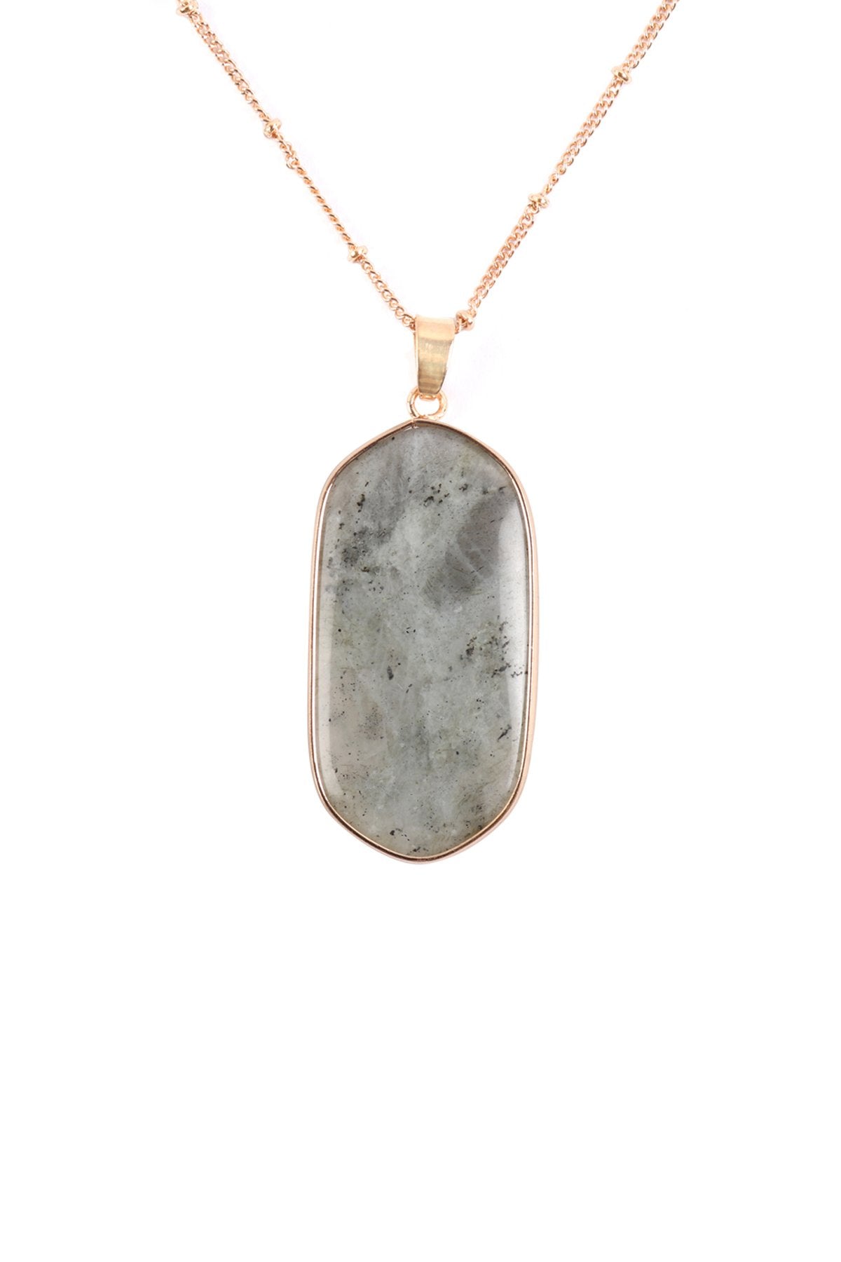 Hdn3184 - Stone Pendant Charm Necklace - LOLA LUXE