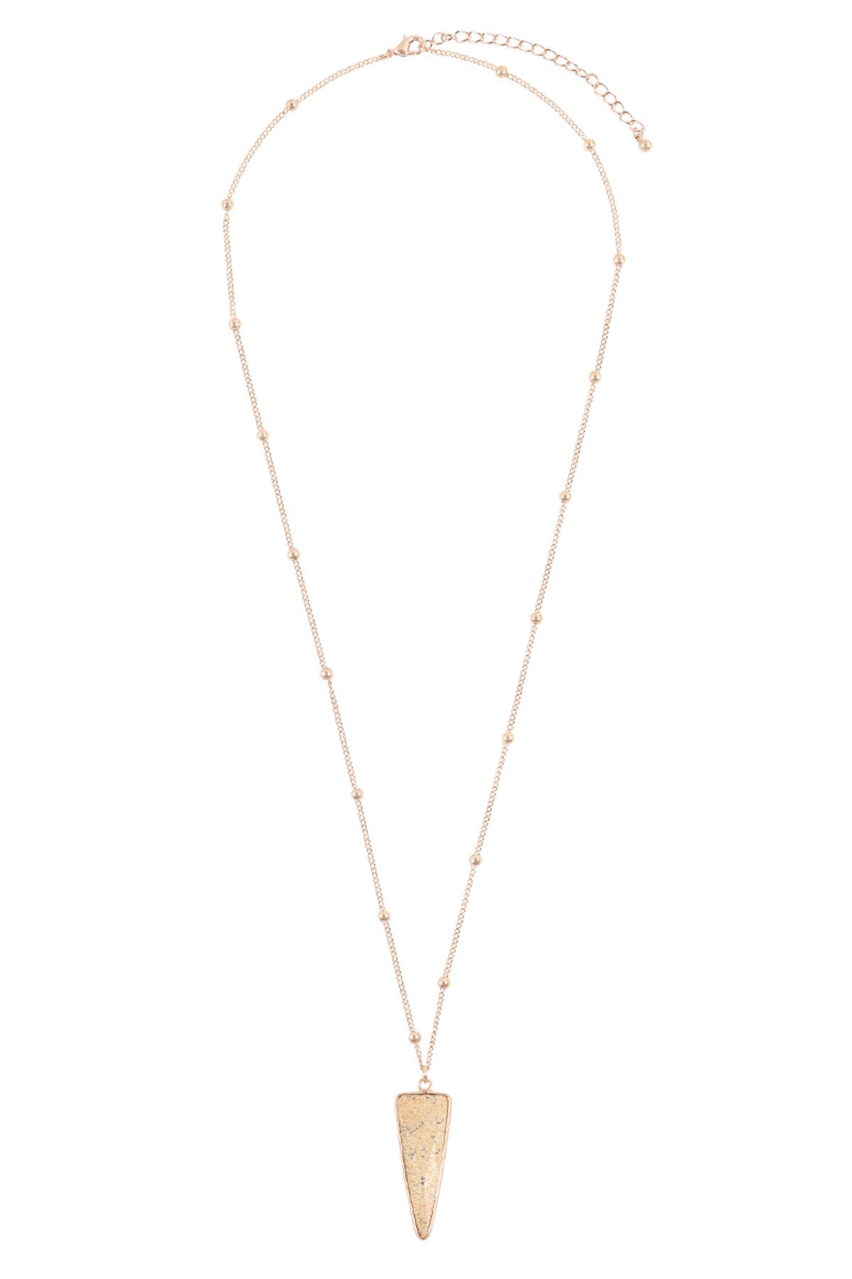 Hdn3119 - Arrowhead Shape Stone Pendant Necklace - LOLA LUXE