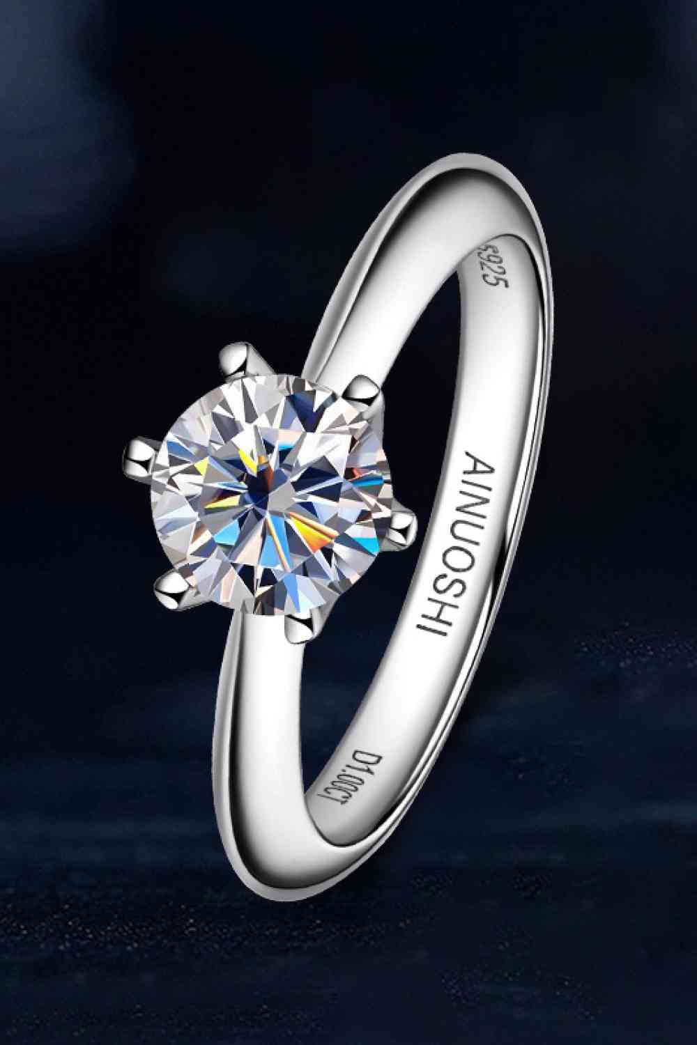 Wonderful Life 1 Carat Moissanite Platinum-Plated Ring - lolaluxeshop