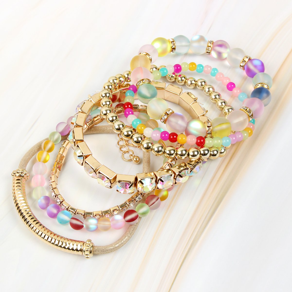 Mermaid Glass Stretch Bracelet - LOLA LUXE