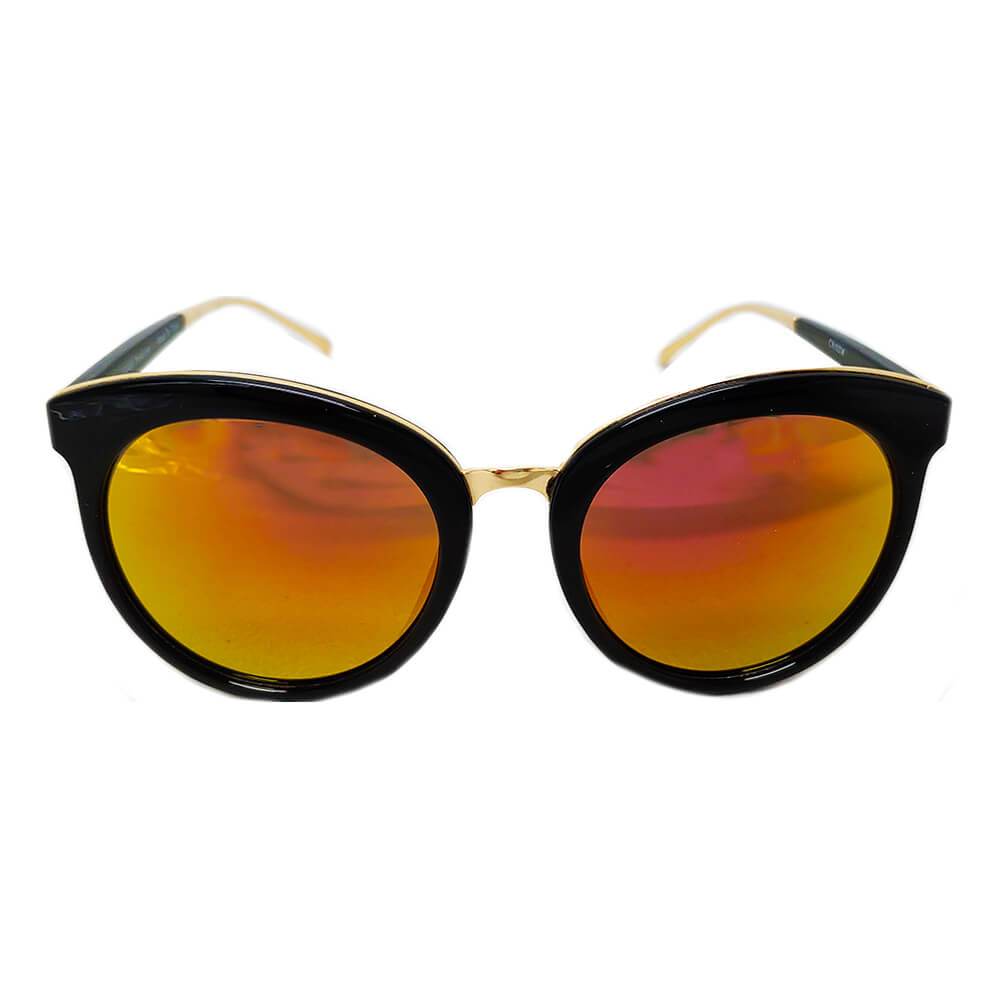 NORTH | Women's Oversized Round Mirrored Lens Horned Rim Sunglasses - lolaluxeshop