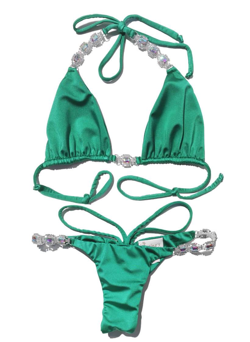 Shanel Triangle Top & Tango Bottom - Green - LOLA LUXE