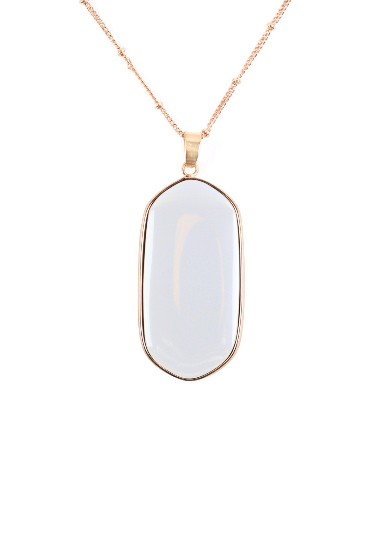 Hdn3184 - Stone Pendant Charm Necklace - LOLA LUXE