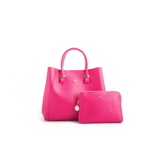 Jane - Hot Pink Vegan Leather Satchel - lolaluxeshop