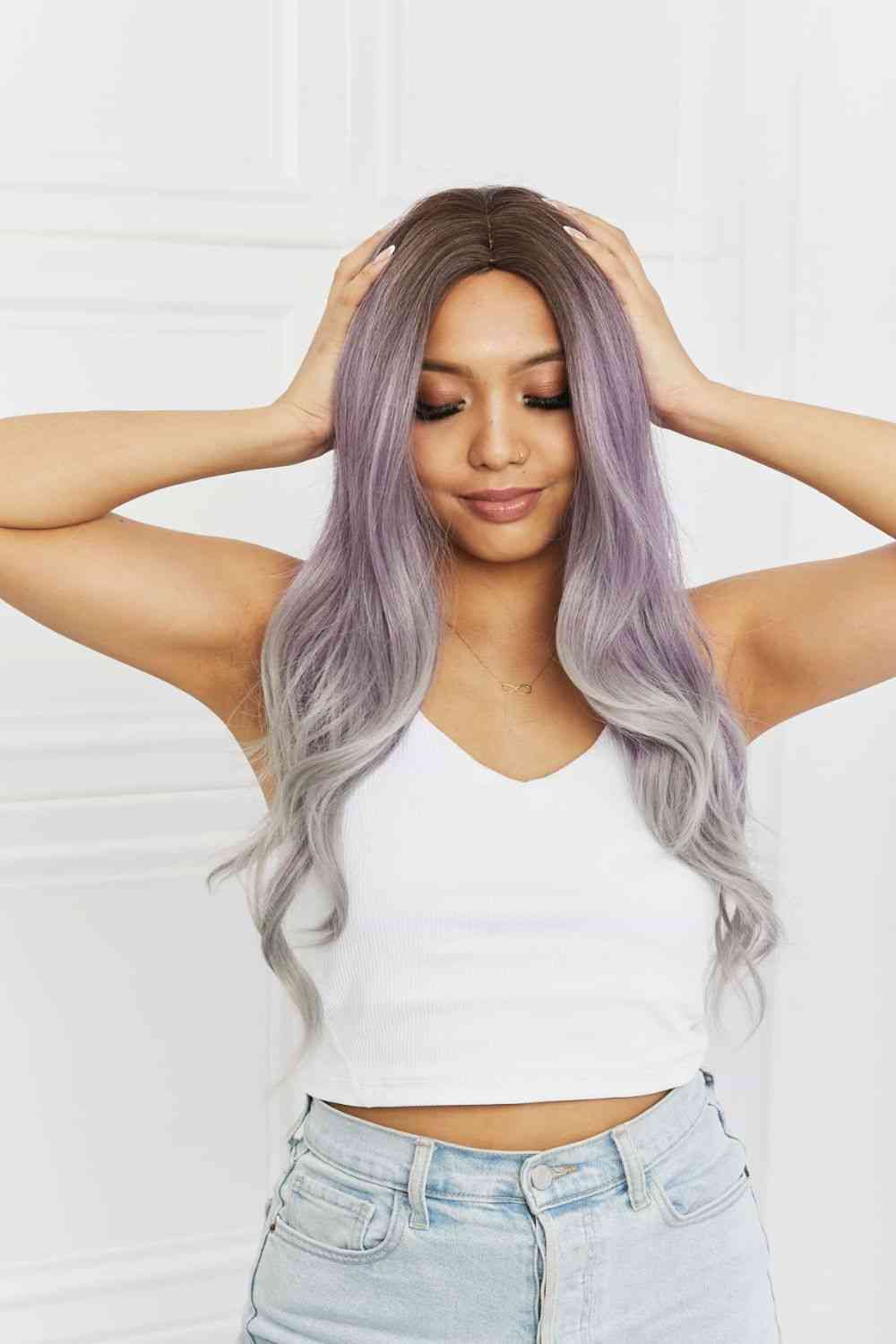 Elegant Wave Full Machine Synthetic Wigs in Purple 26'' - lolaluxeshop