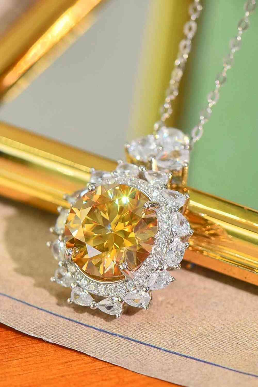 5 Carat Yellow Moissanite Pendant Necklace - lolaluxeshop