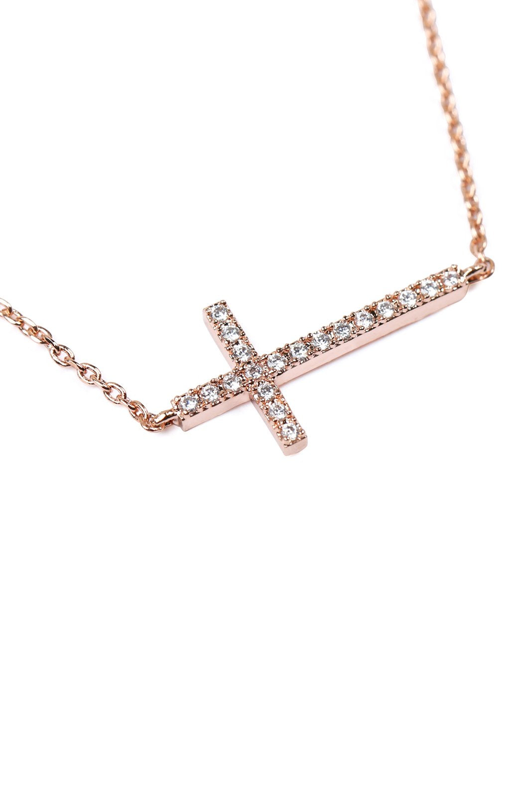 Hdnb1n242 - Zircon Cross Pendant Necklace - LOLA LUXE