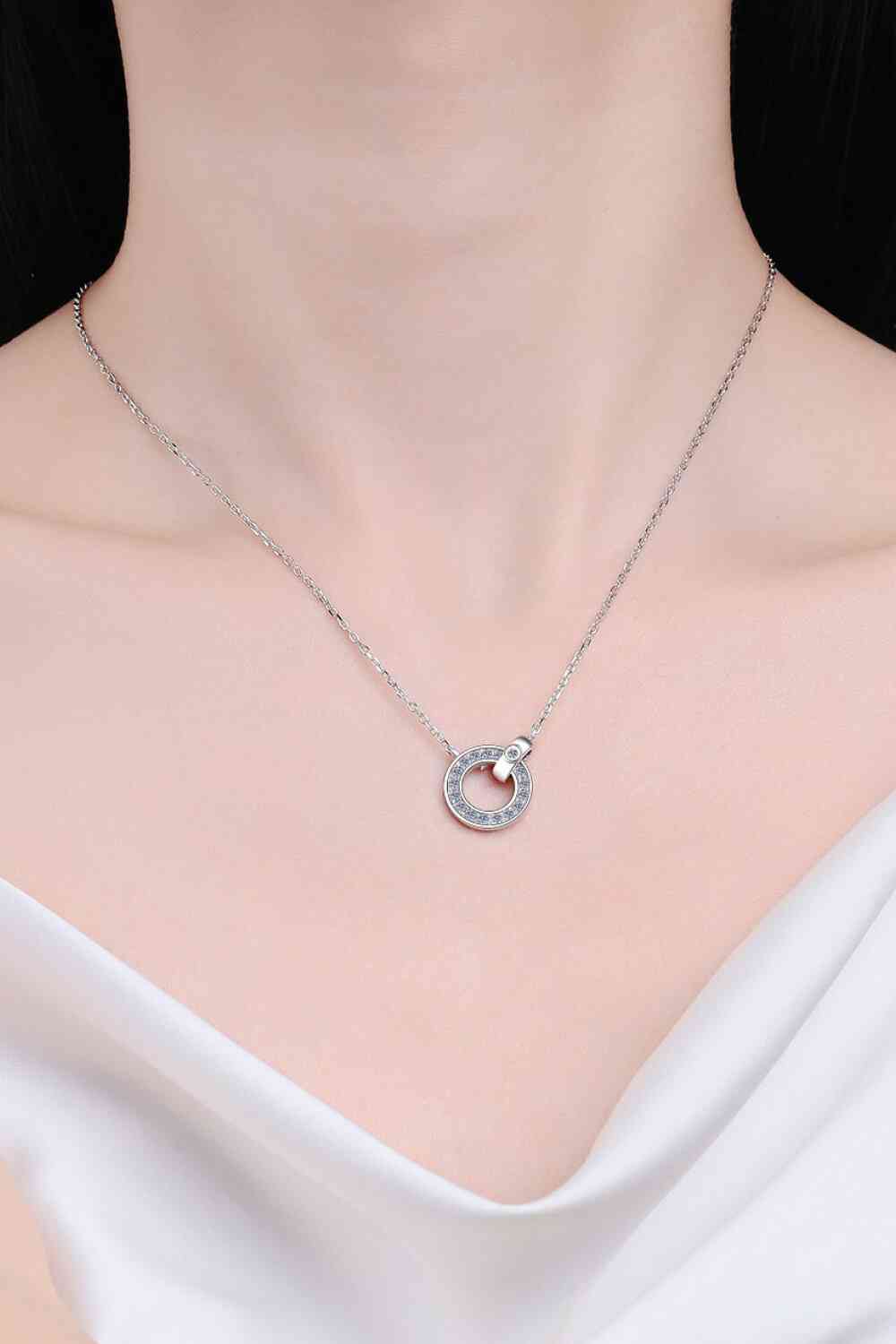 Moissanite Pendant Rhodium-Plated Necklace - lolaluxeshop