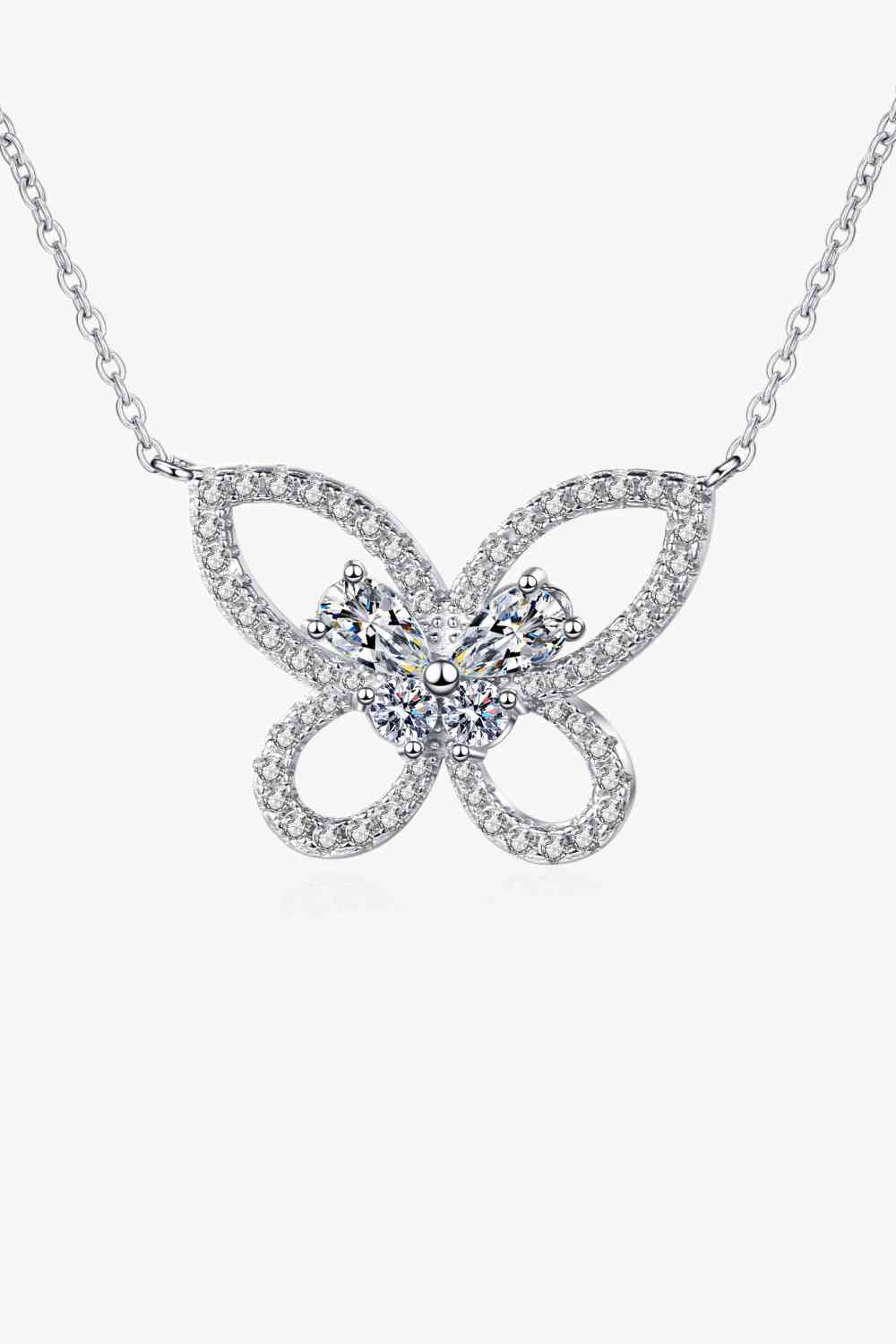 Moissanite Butterfly Pendant Necklace - lolaluxeshop