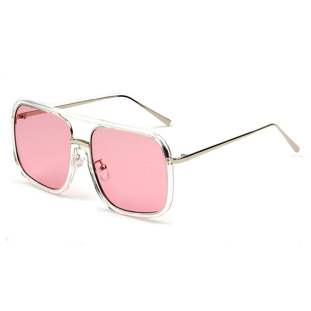 MAGNA | Oversized Pillowed Square Fashion Rim Aviator Design Sunglasses - lolaluxeshop