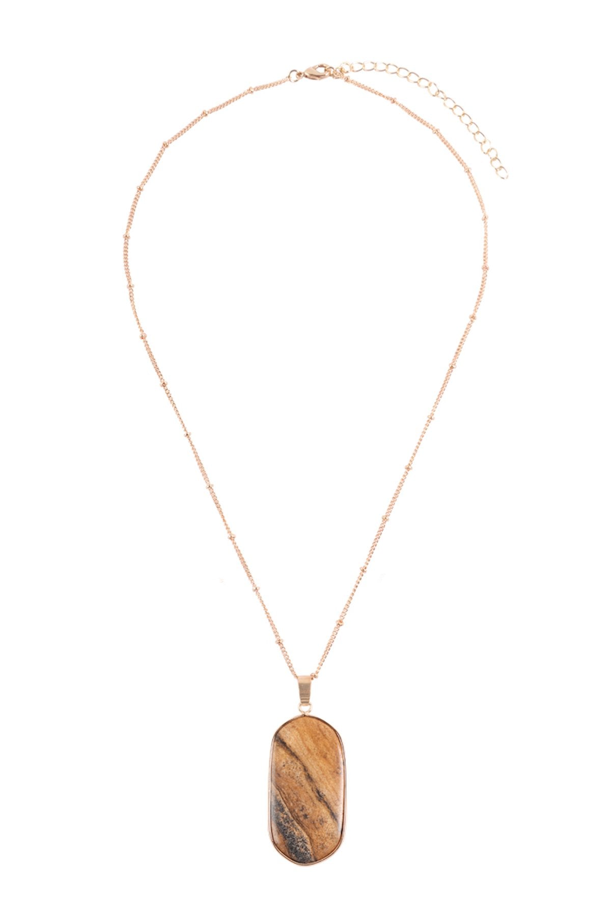 Hdn3184 - Stone Pendant Charm Necklace - LOLA LUXE