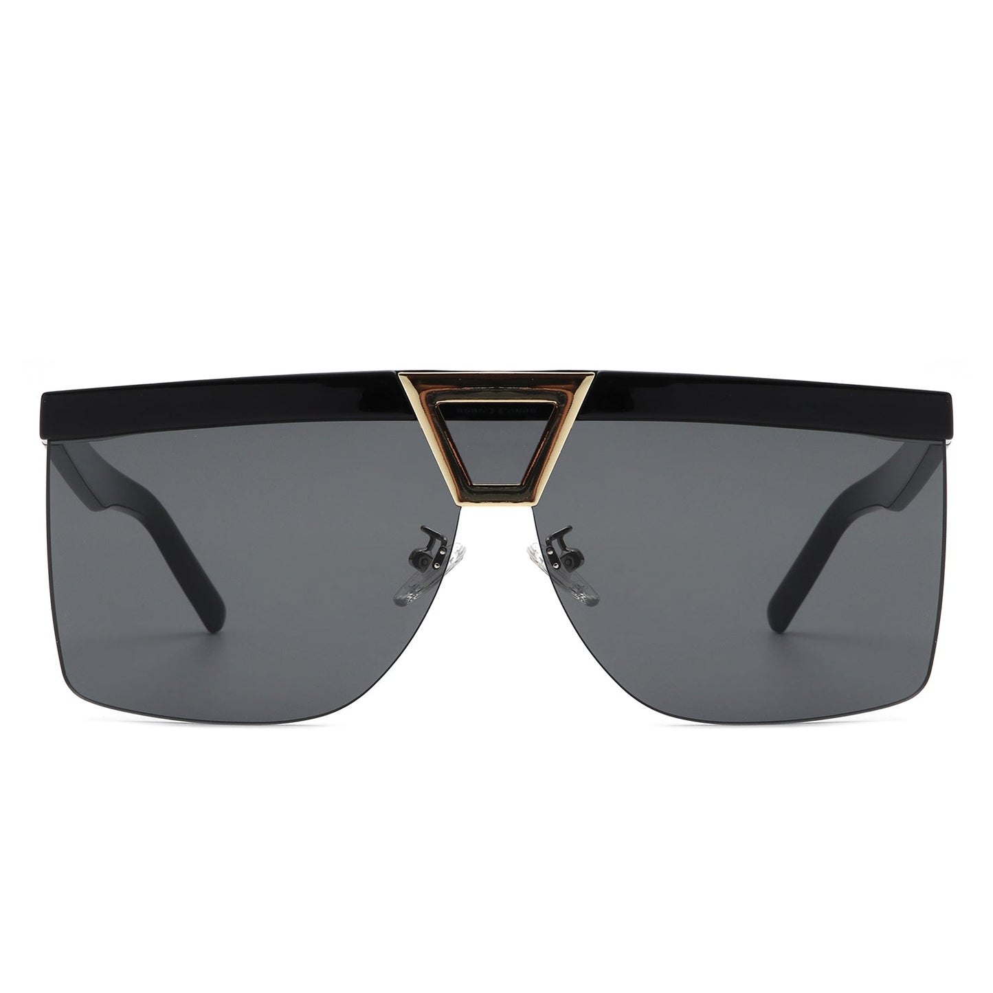 Starview - Oversize Half Frame Tinted Fashion Square Sunglasses - lolaluxeshop