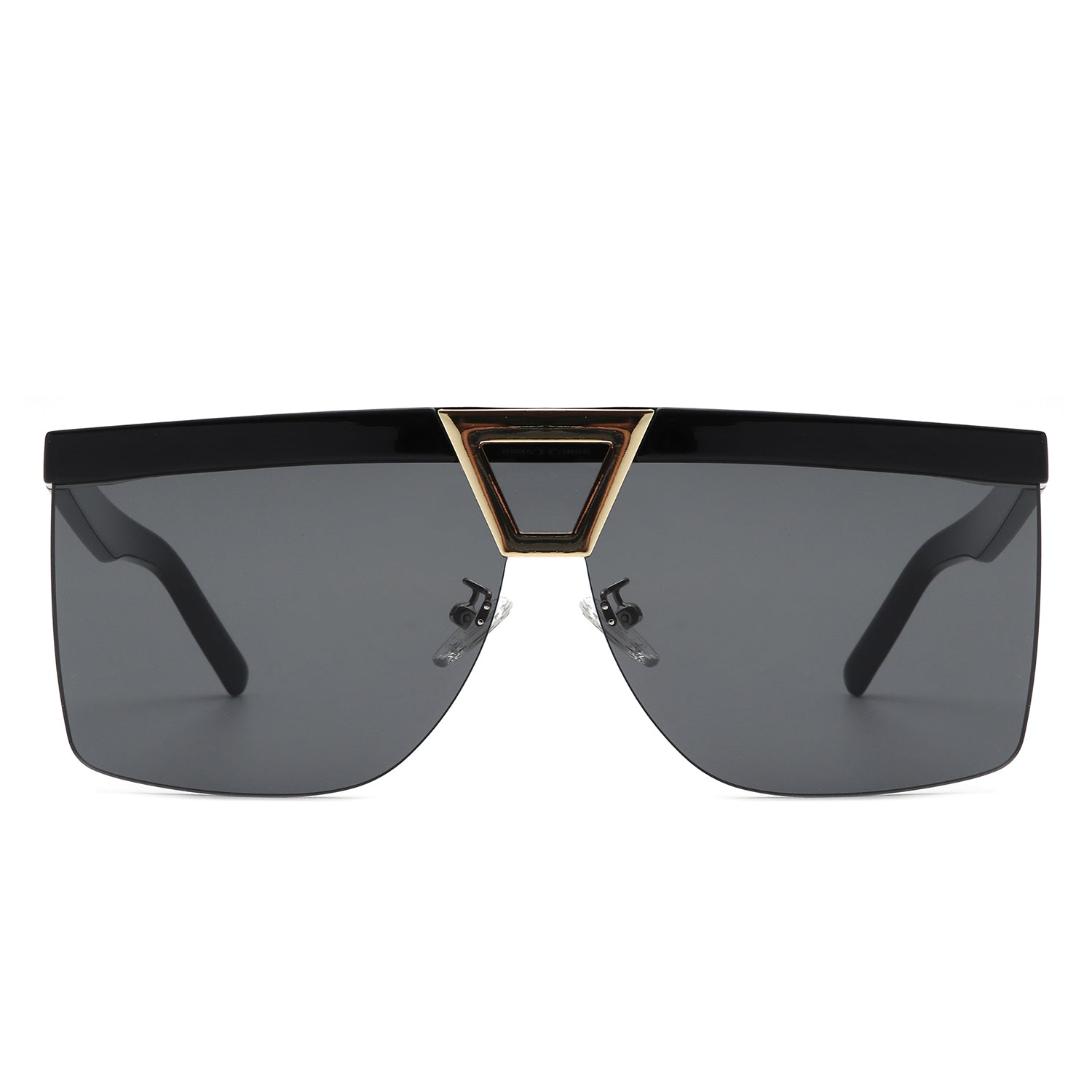 Starview - Oversize Half Frame Tinted Fashion Square Sunglasses - lolaluxeshop