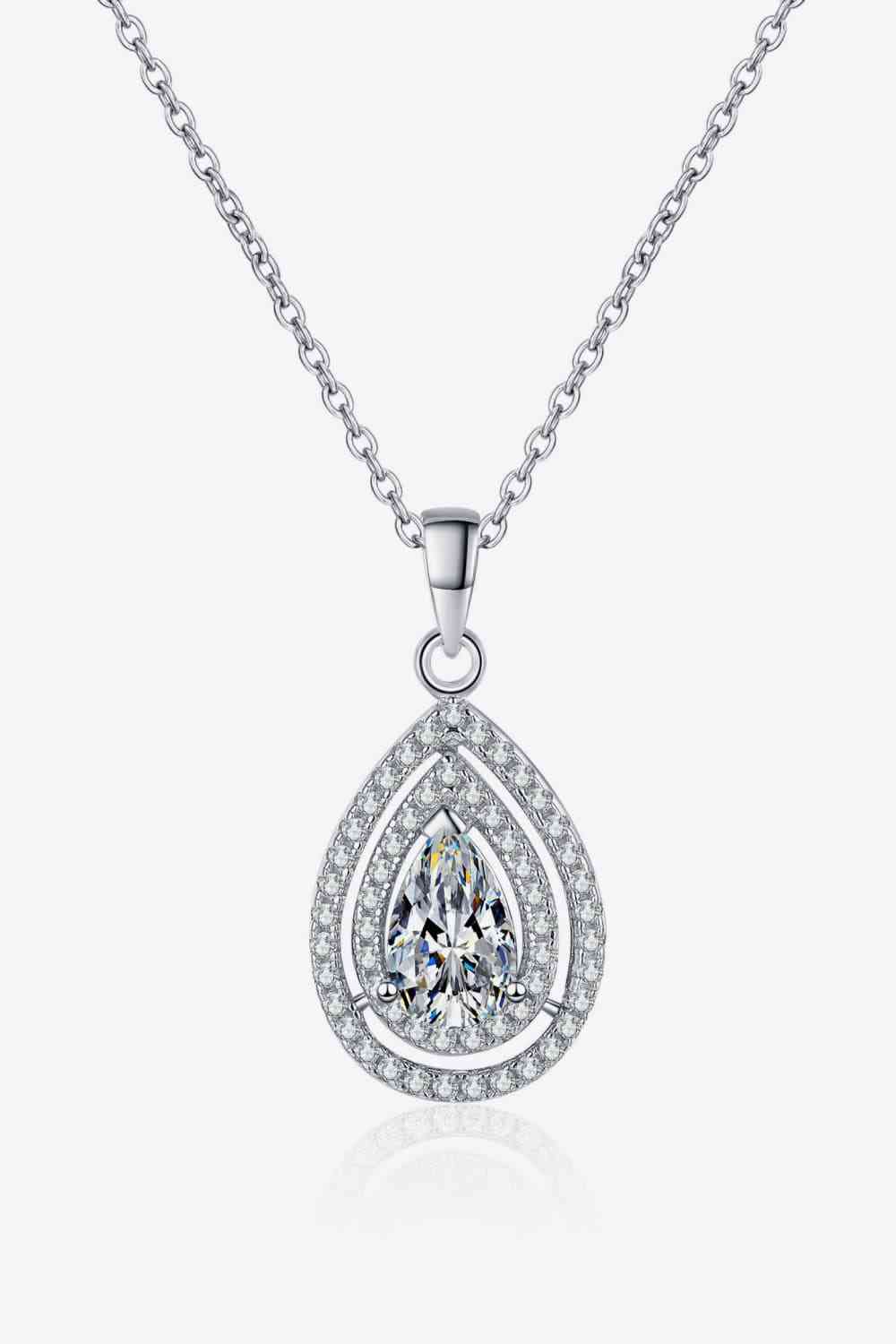 1 Carat Moissanite Teardrop Pendant Necklace - lolaluxeshop