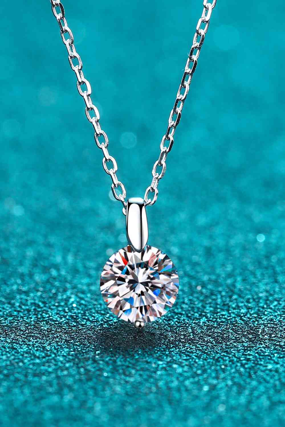 Minimalist 925 Sterling Silver Moissanite Pendant Necklace - lolaluxeshop