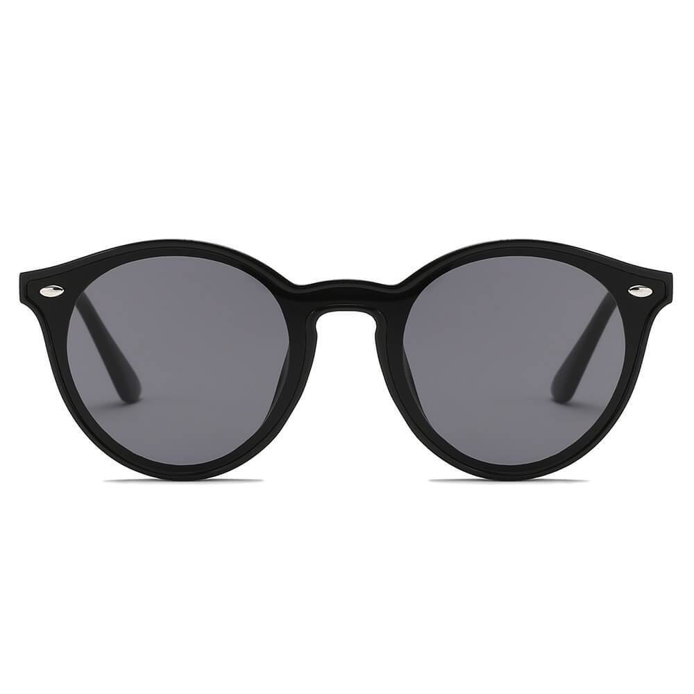 CROSBY | Unisex Fashion Retro Round Horn Rimmed Sunglasses - lolaluxeshop